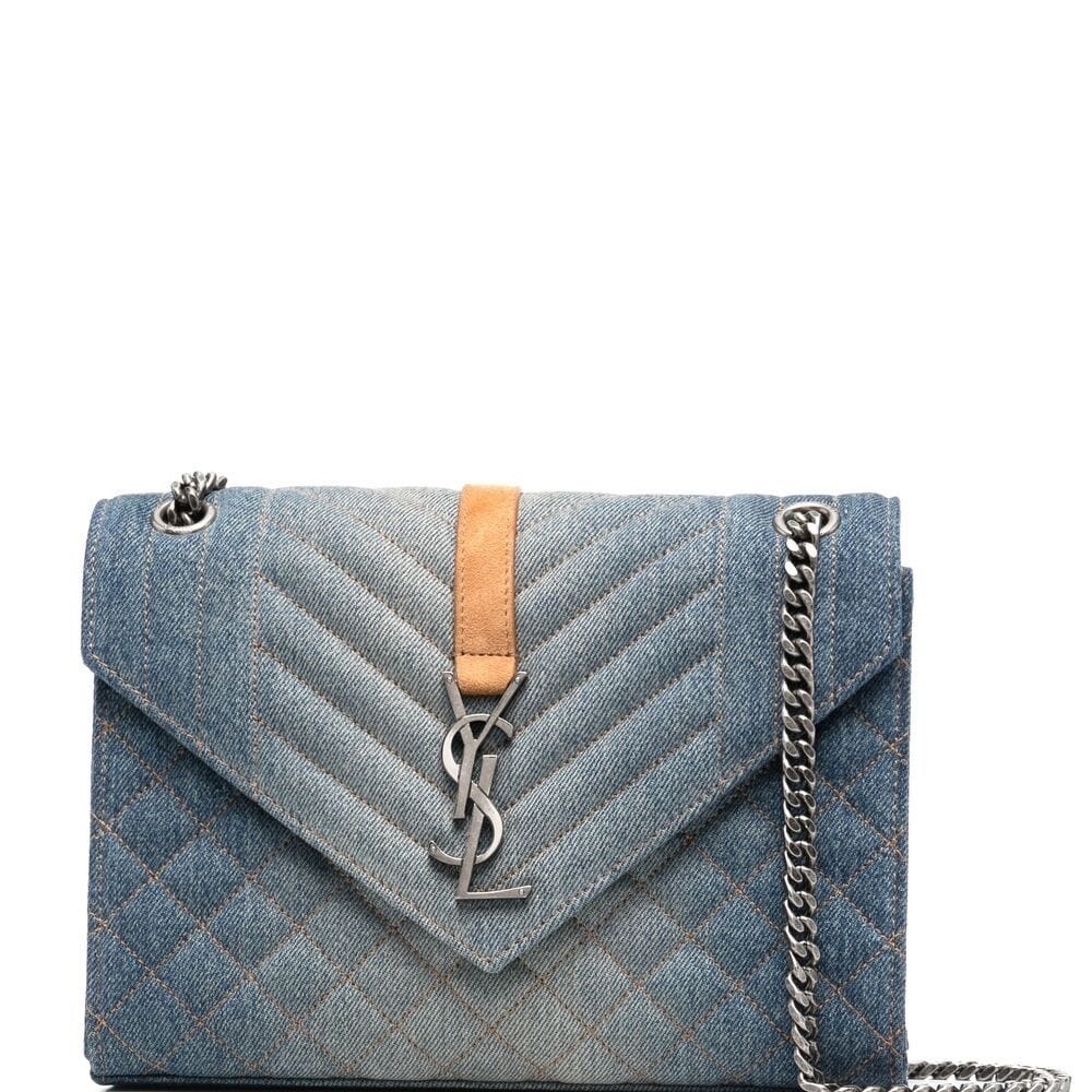 Saint Laurent Quilted Denim Shoulder Bag